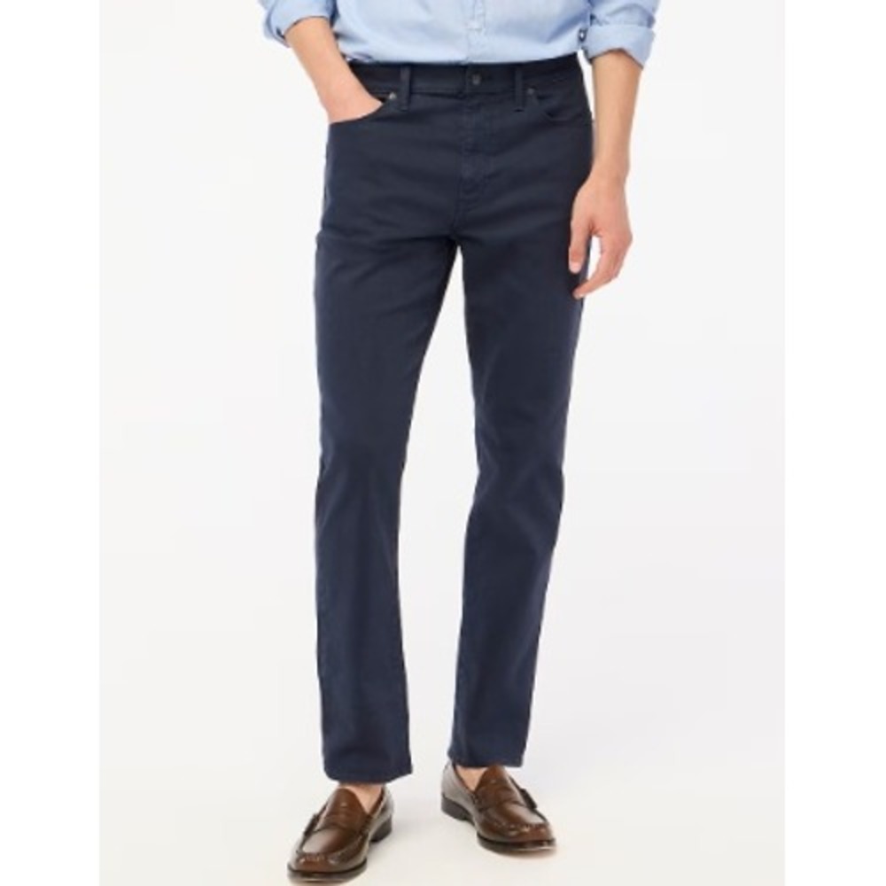 J Crew Flex Straight Fit Navy Blue Pants Mens 36X30 NWT Cotton Blend Stretch